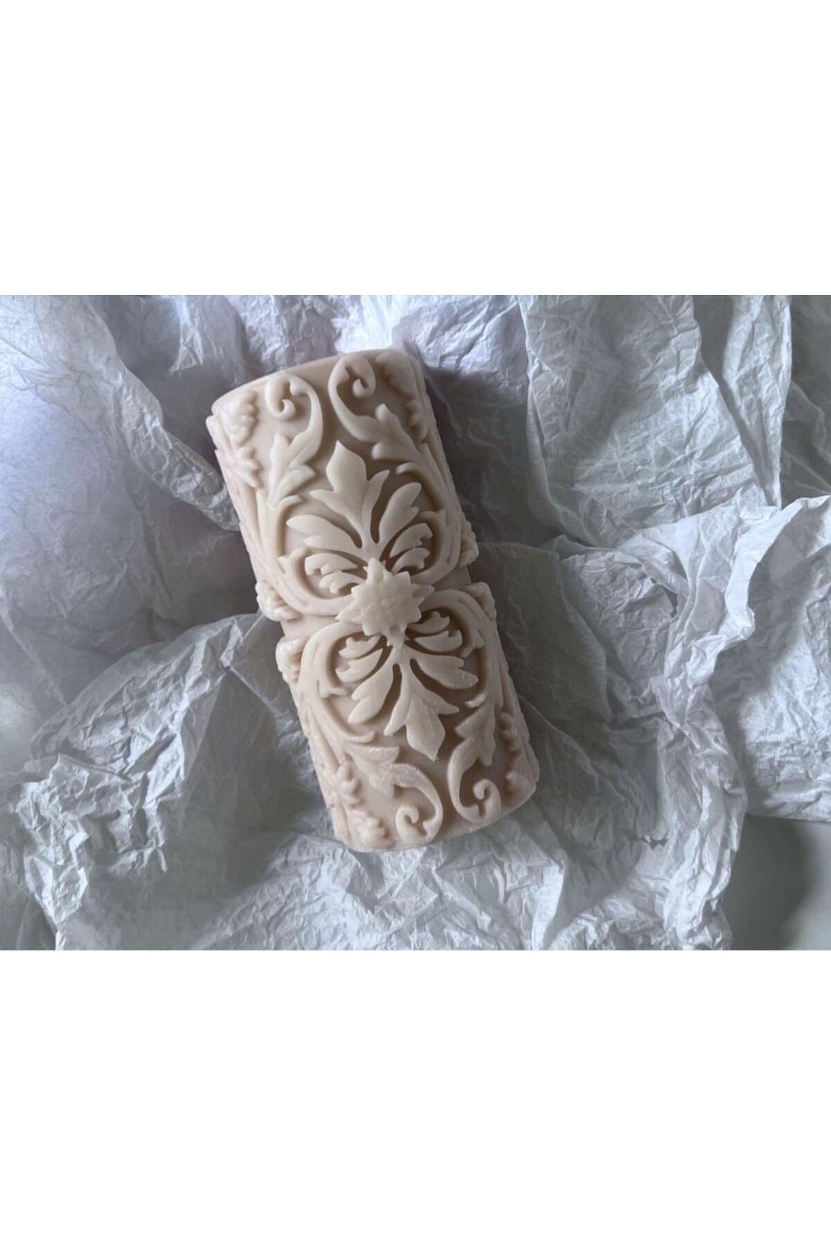 Dekoratif Çizgili Mum Lüks Antik 100 Soya Wax Tekli Mum – görsel 3