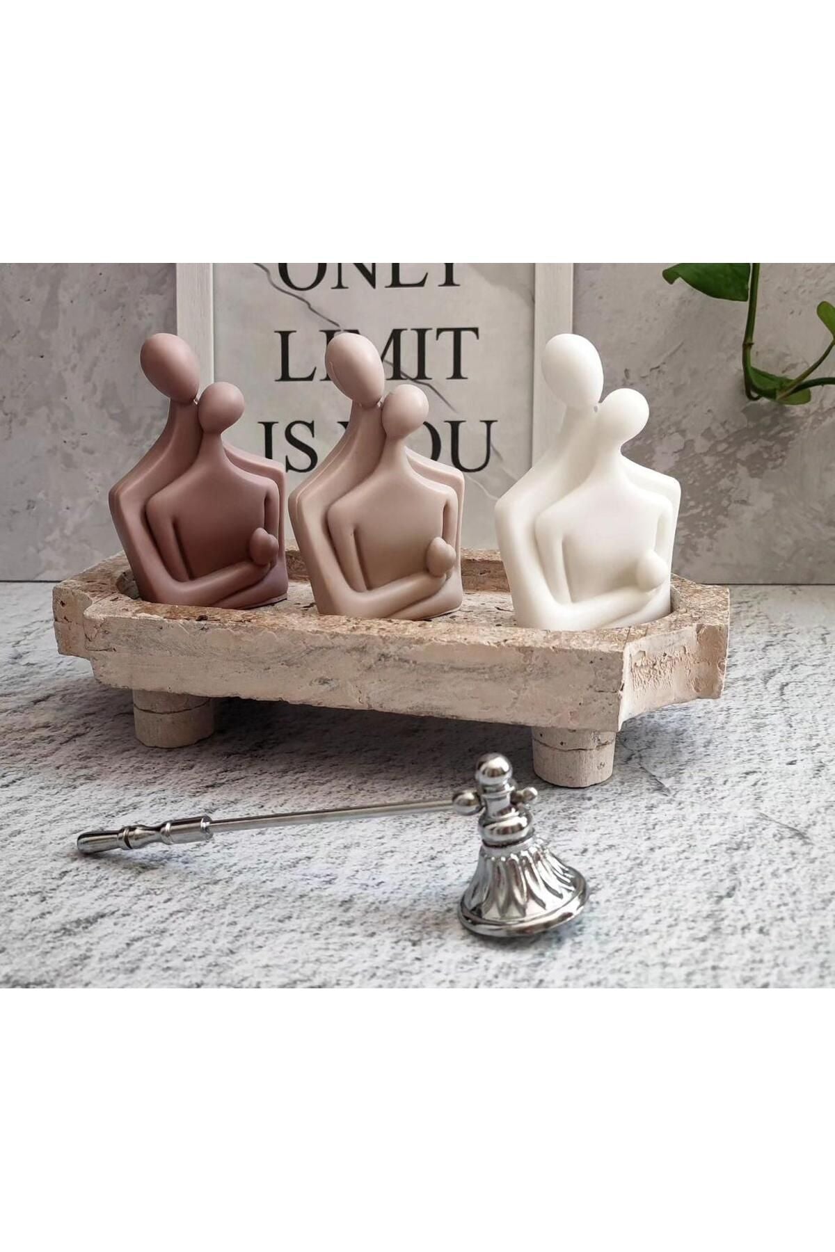 Dekoratif Lüks Mum Sevgi Aşk Mum Beyaz – görsel 2
