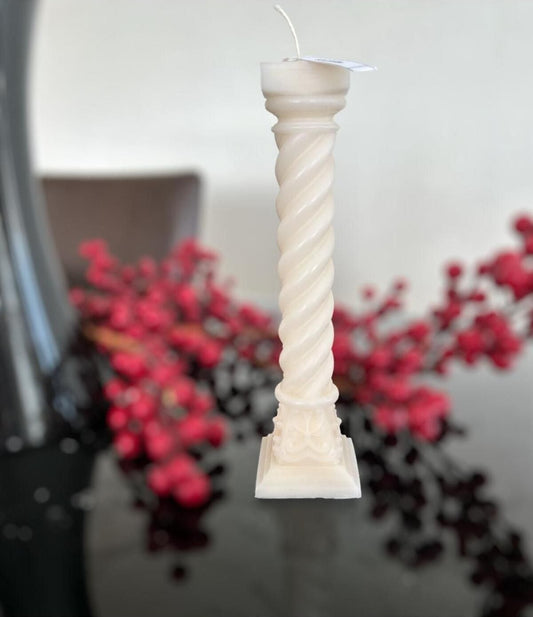 Dekoratif Mum 20x7 cm Kırık Beyaz