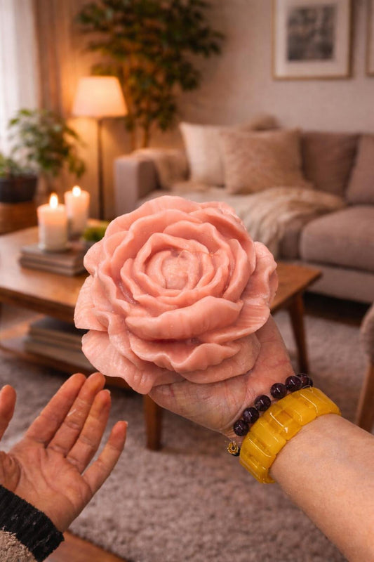 Dekoratif Mum Büyük Çiçek 15x15 cm Pempe Şakayık Çiçek