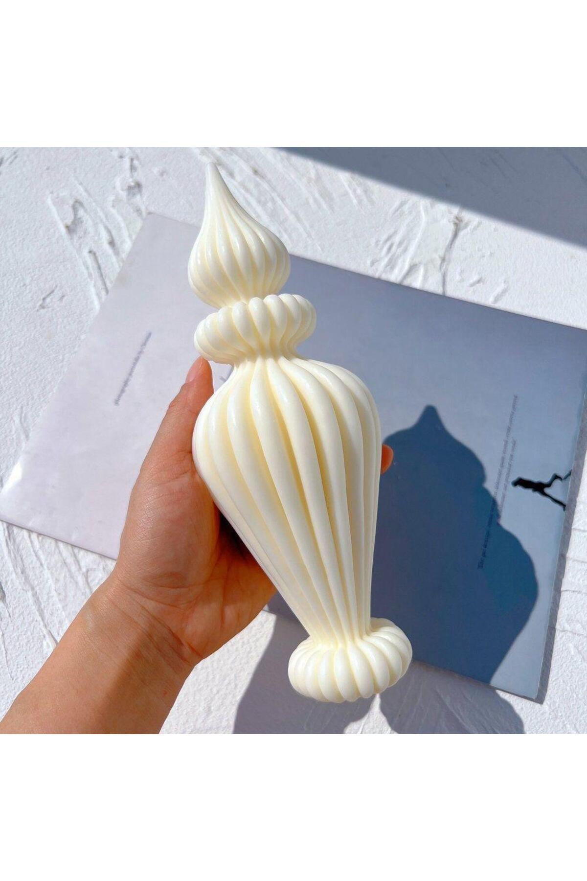 Dekoratif Mum Büyük Vazo Marakeş Sütlü Kahve 25x10 cm – görsel 4