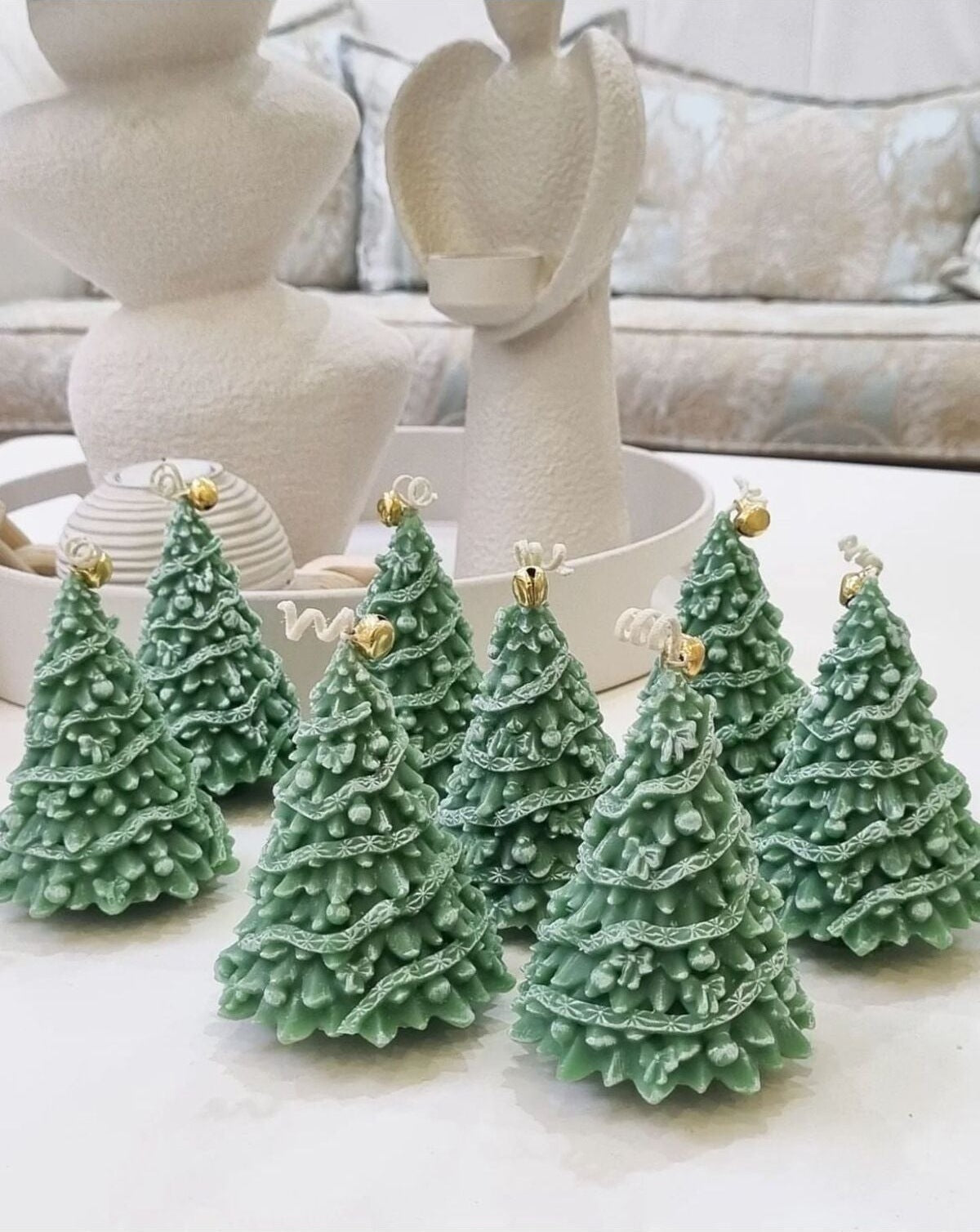 Dekoratif Mum Çam Ağacı Yılbaşı Ağacı Çam Ağacı Yeşil 11x7 cm