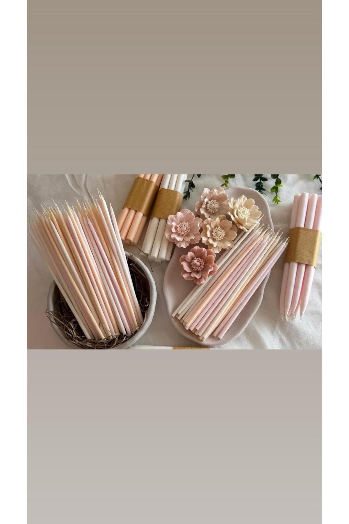 Dekoratif Mum Çiçek 3'lü Pembe – görsel 2