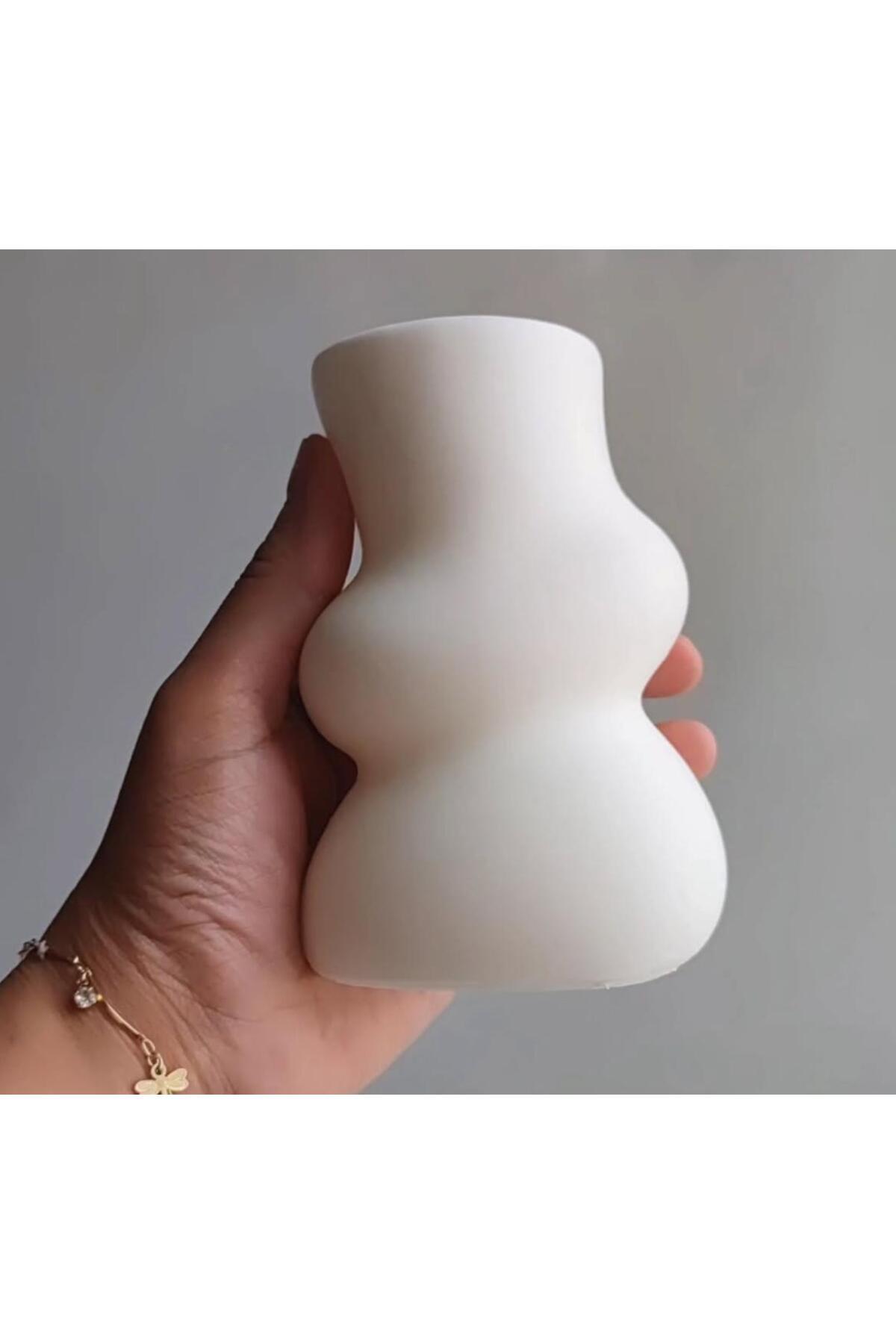 Dekoratif Mum Eğlimli Set 3'lü Kırık Beyaz – görsel 4