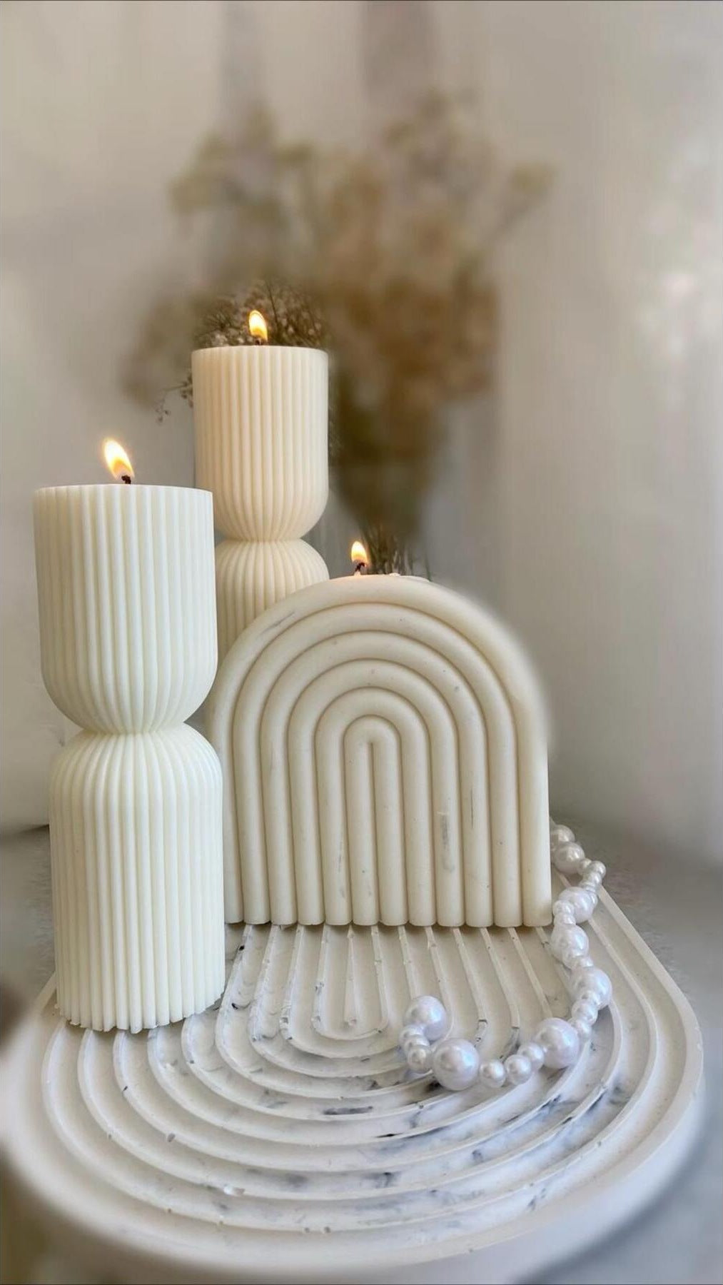 Dekoratif Mum Gökkuşağı + Çokgen Toplam 3 Parça