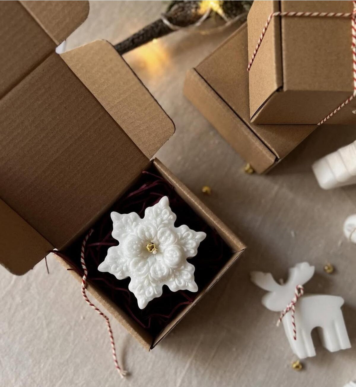 Dekoratif Mum Kar Yeni Yıl Krsismas Tanesi Candle