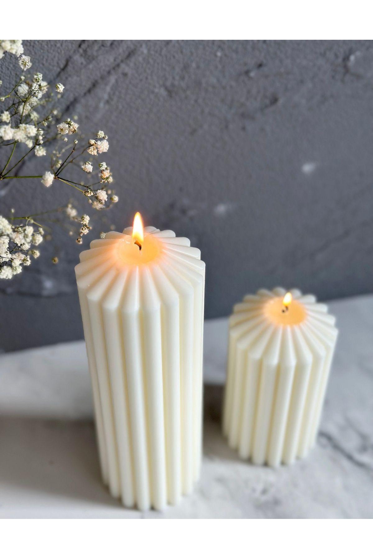 Dekoratif Mum Lüks Mum Çokgen 20 cm 10 cm Uzunluk Cap 6 cm – görsel 2