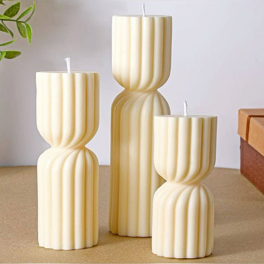 Dekoratif Mum Lüks Mum Çokgen 20 cm Çap 6 cm Uzunluk