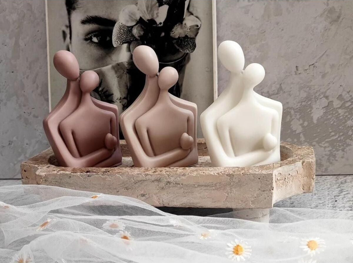 Dekoratif Mum Lüks Sevgi Aşk Kahve