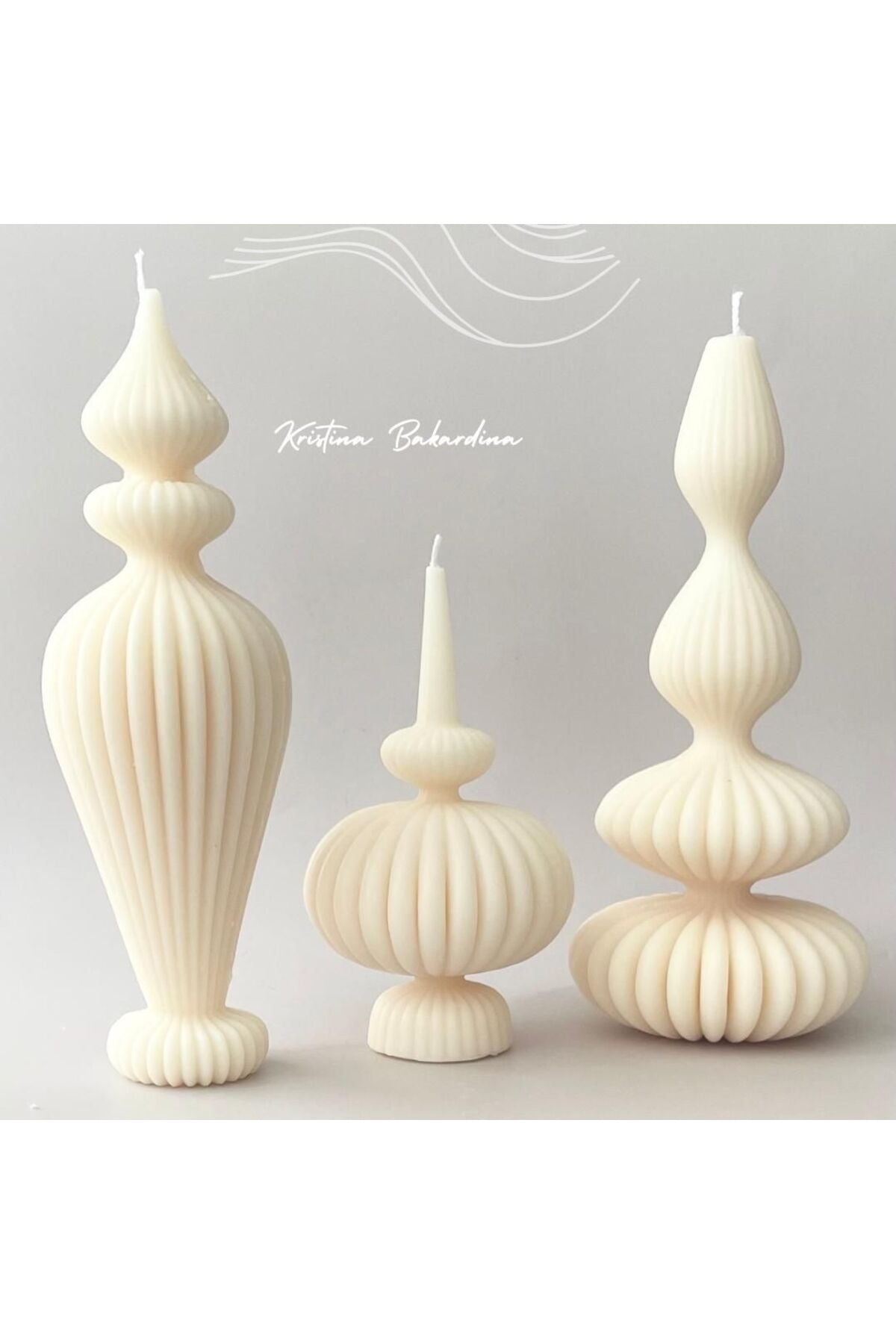 Dekoratif Mum Marakeş 3'lu Set Kırık Beyaz 3'lü 25x9-25x10-18x11 cm – görsel 2