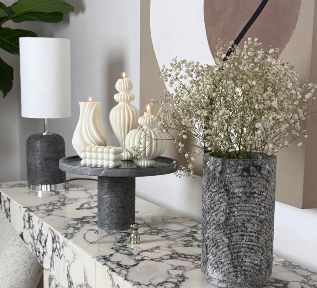 Dekoratif Mum Marakeş + Vazo Mum + Top Toplam 4 Parça