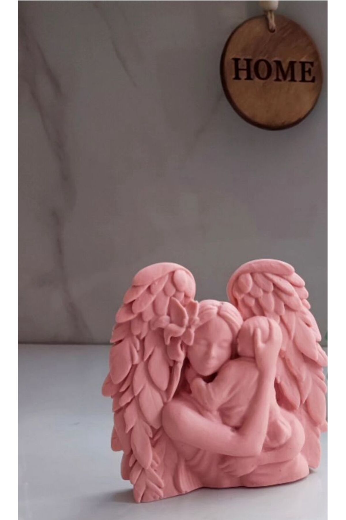 Dekoratif Mum Melek Anne Çocuk Mum Pembe 12x11 – görsel 2