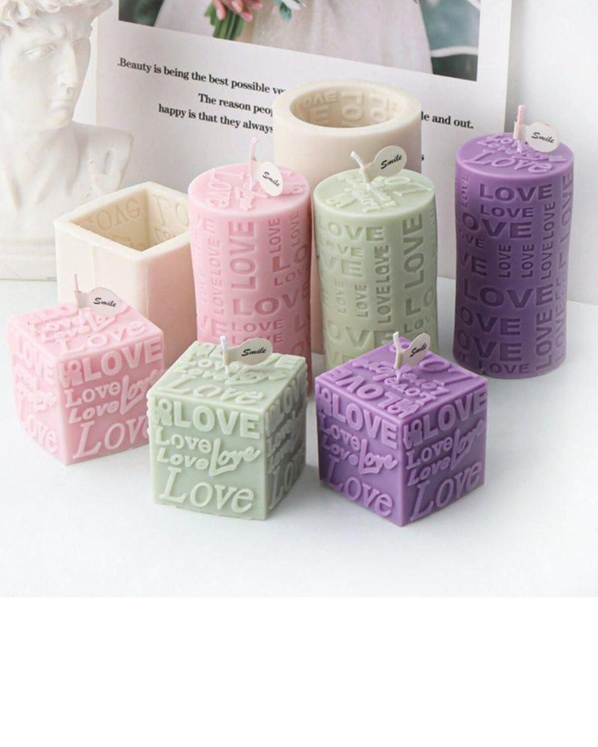 Dekoratif Mum Pembe