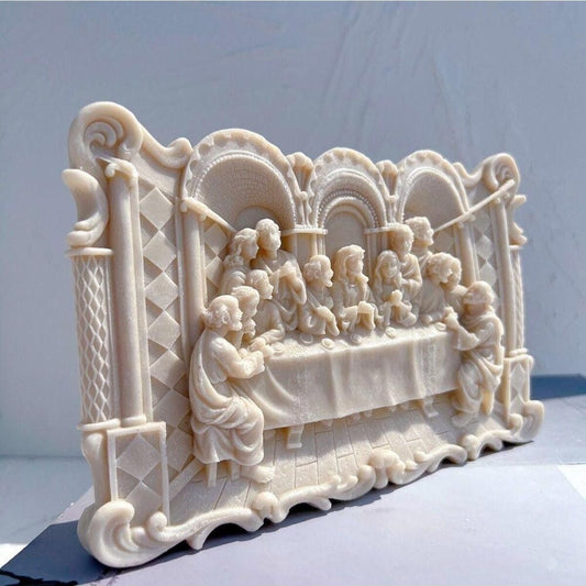 Dekoratif Mum Son Akşam Yemeği Açık Kahve 15,50x14 cm