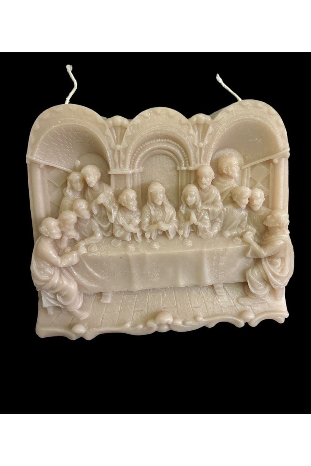 Dekoratif Mum Son Akşam Yemeği Açık Kahve 15,50x14 cm – görsel 2