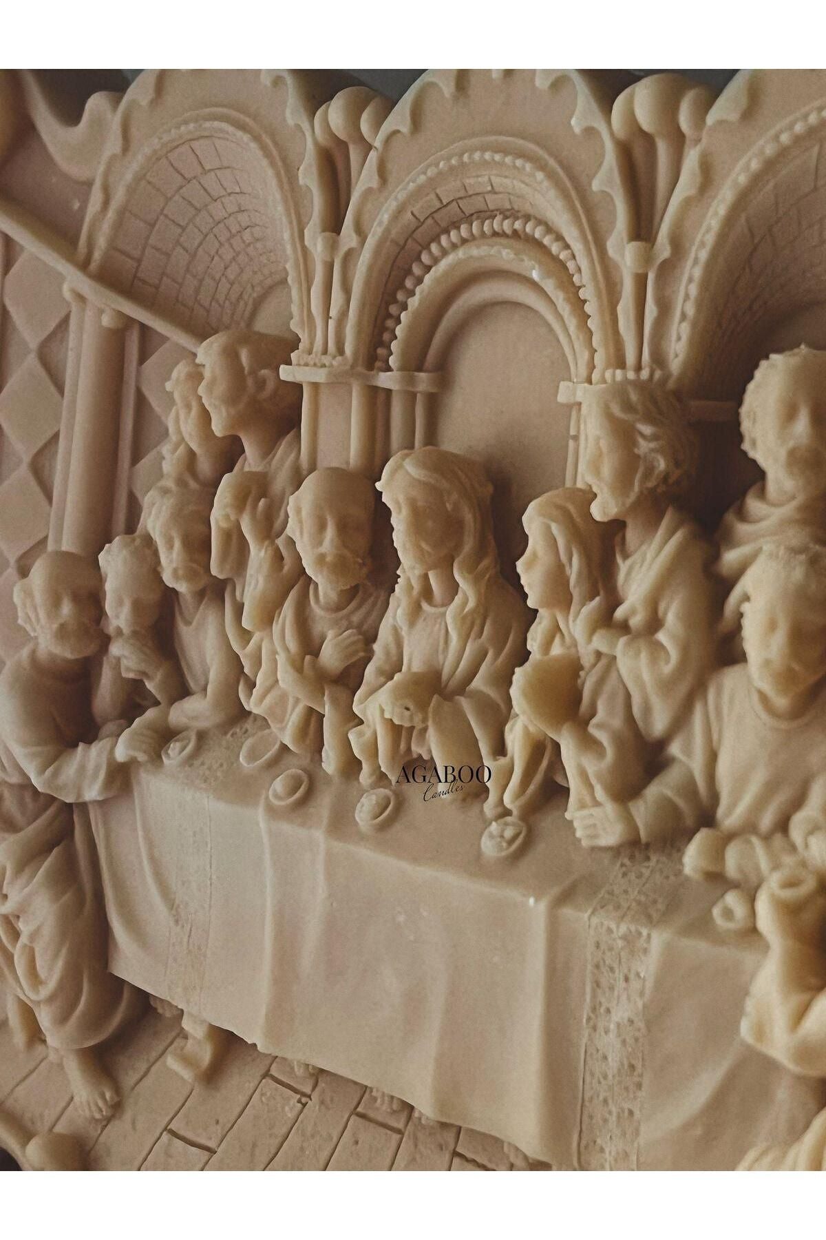 Dekoratif Mum Son Akşam Yemeği Açık Kahve 15,50x14 cm – görsel 3