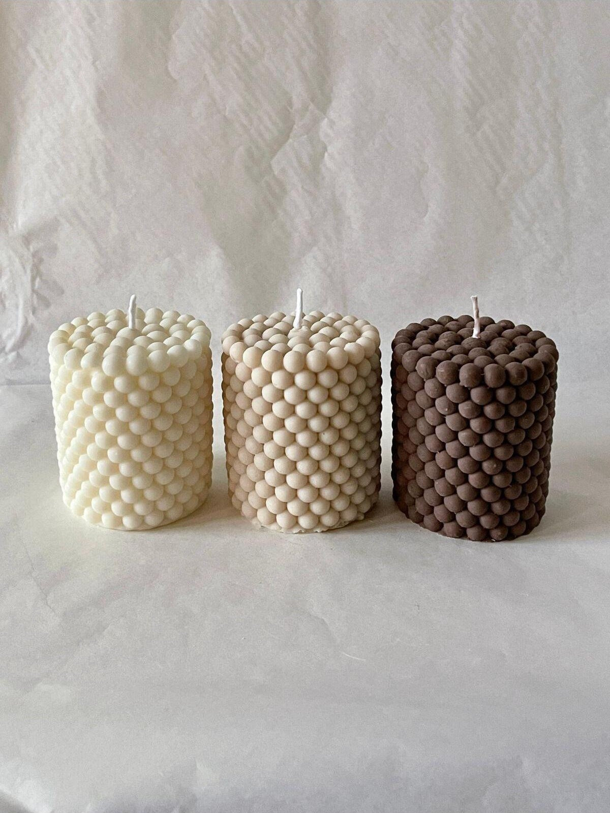 Dekoratif Mum Tekli 10 x 10 Krem