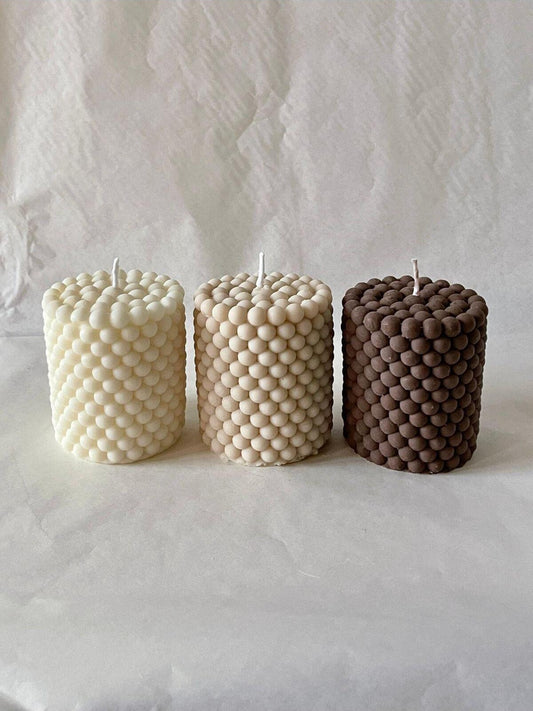 Dekoratif Mum Tekli 10 x 10 Krem