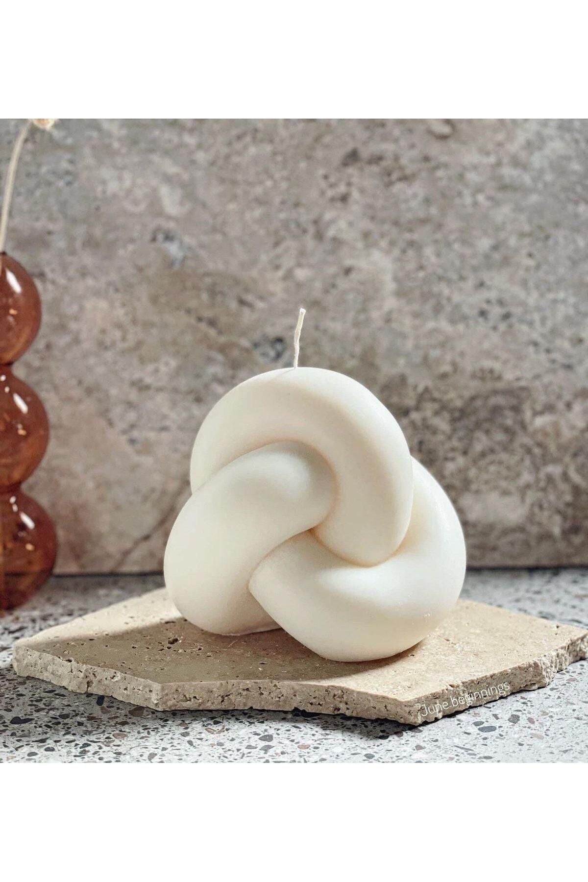 Dekoratif Mum Tekli 10x12 cm Kırık Beyaz – görsel 2