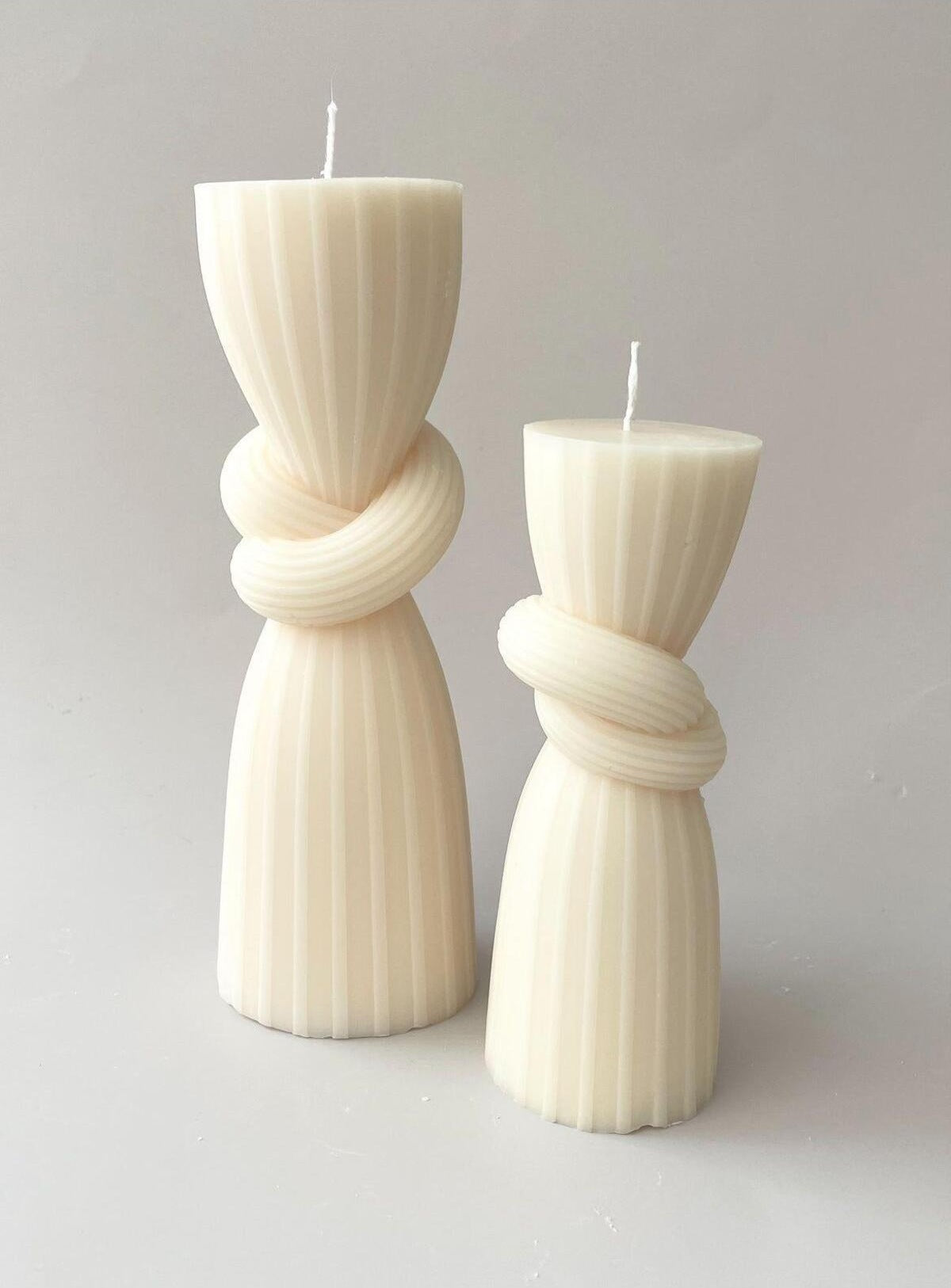 Dekoratif Mum Tekli 20x5 cm Açık Krem