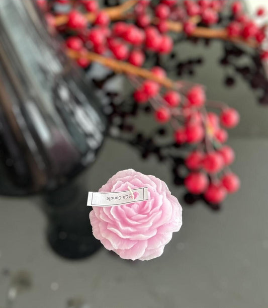 Dekoratif Şakayık Gül 3'lü Gül Pembe 7x7 cm