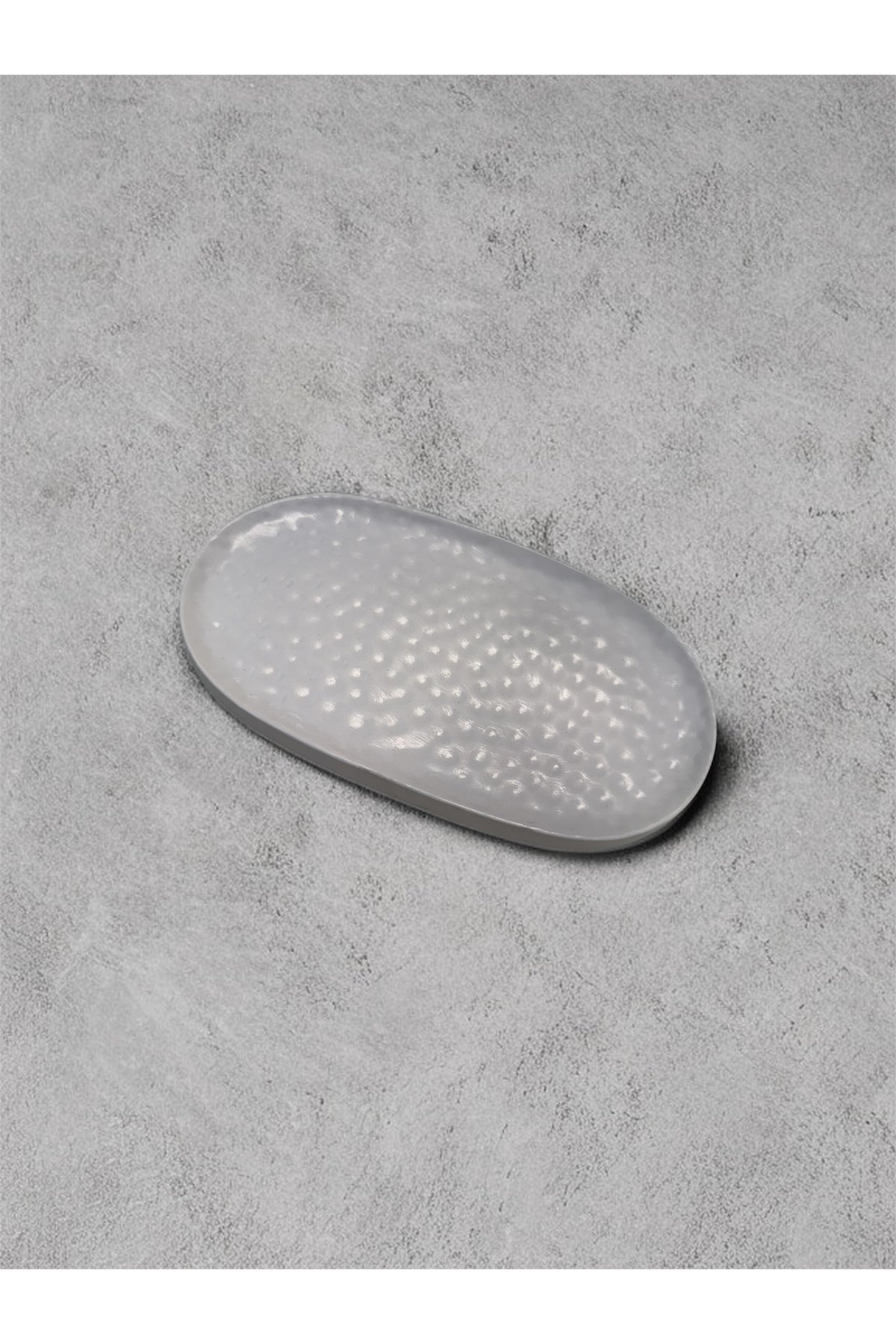 Dokulu Dekoratif Oval Tepsi – görsel 2