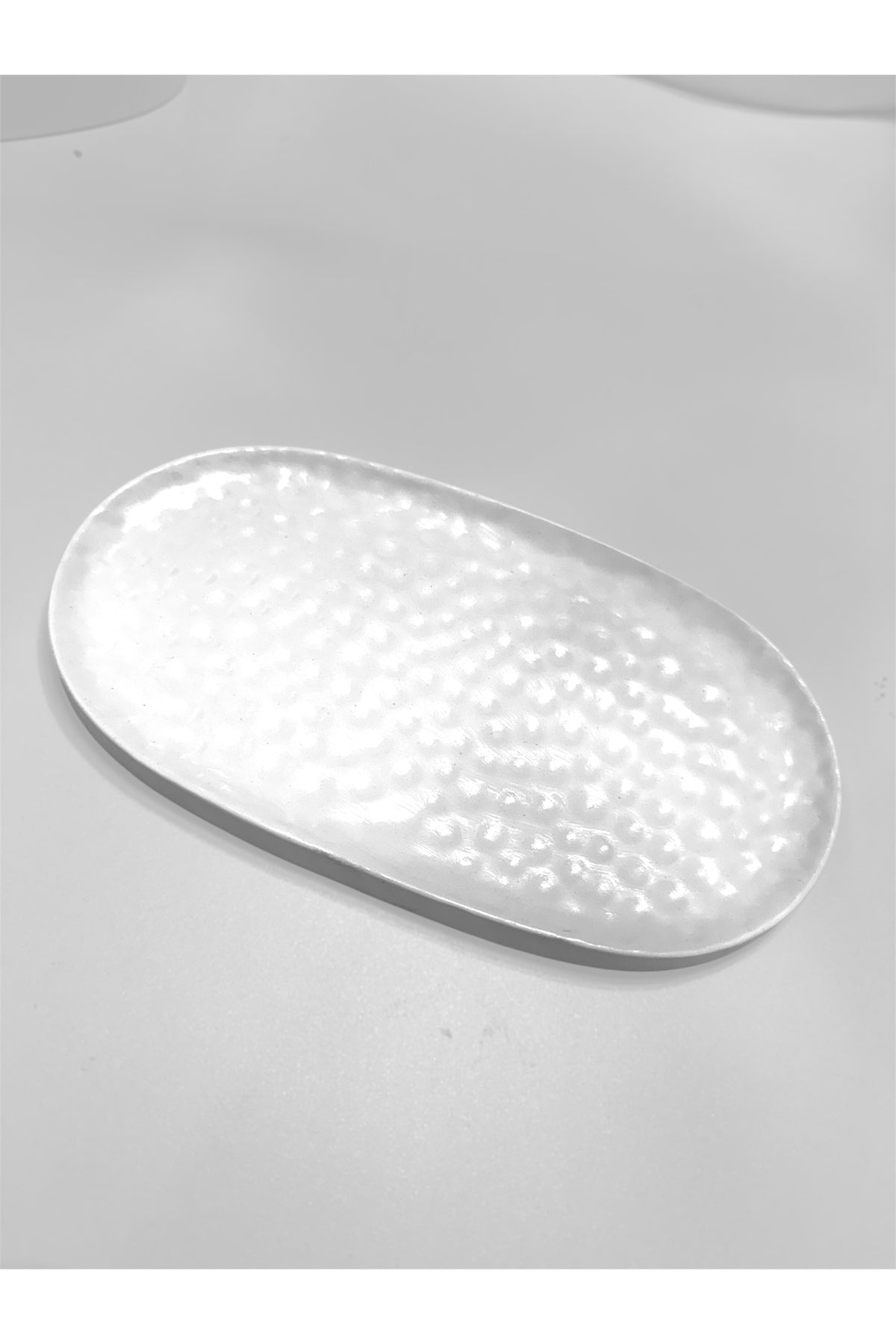 Dokulu Dekoratif Oval Tepsi – görsel 4