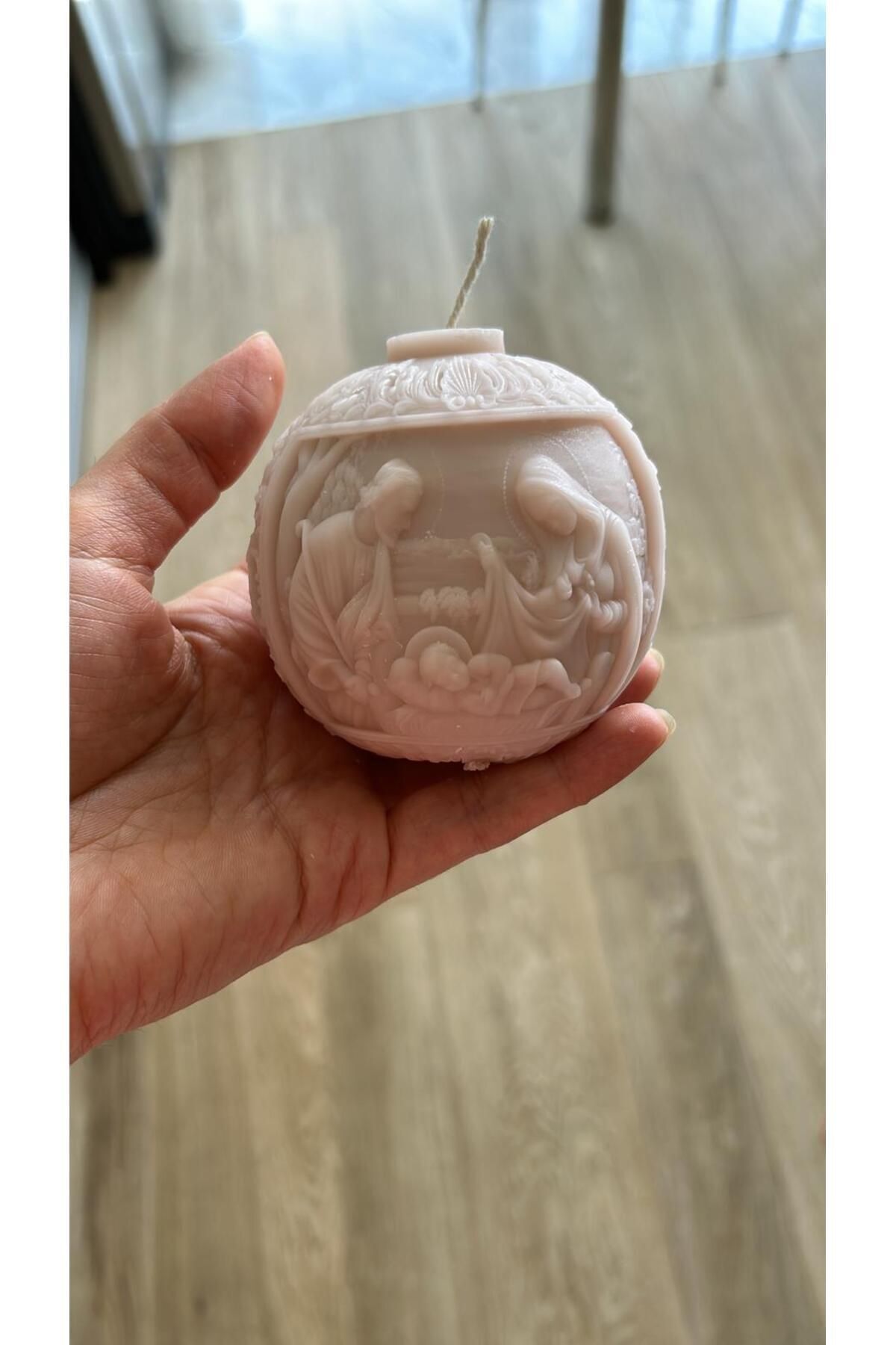 Hz Maryam ve Çocuk Açık Kahve Dekoratif Mum Candle – görsel 2