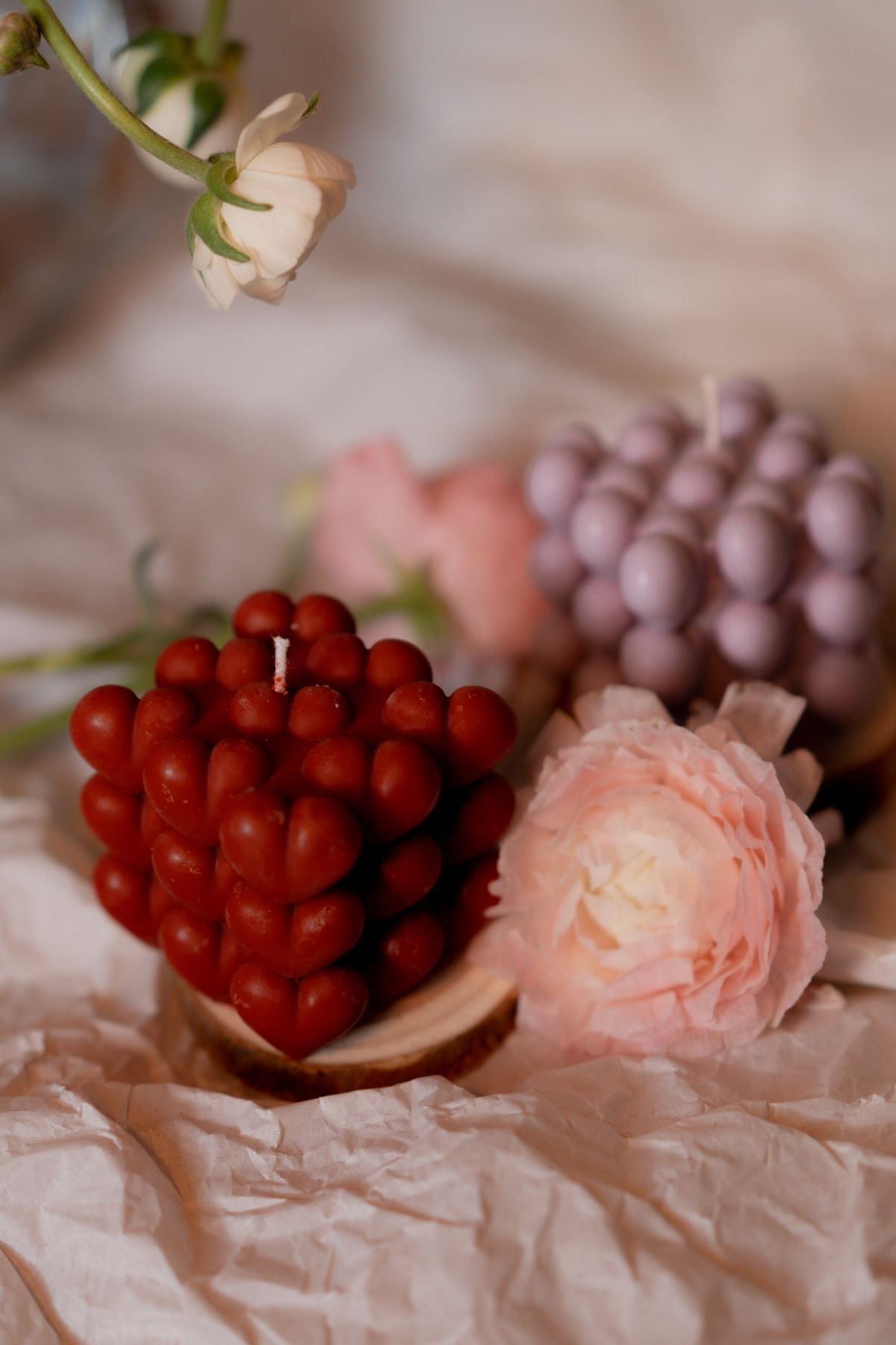 Kalp Mum Sevgili Gününe Özel %100 Soya Wax Tekli Sevgiler Mum Kokulu – görsel 4
