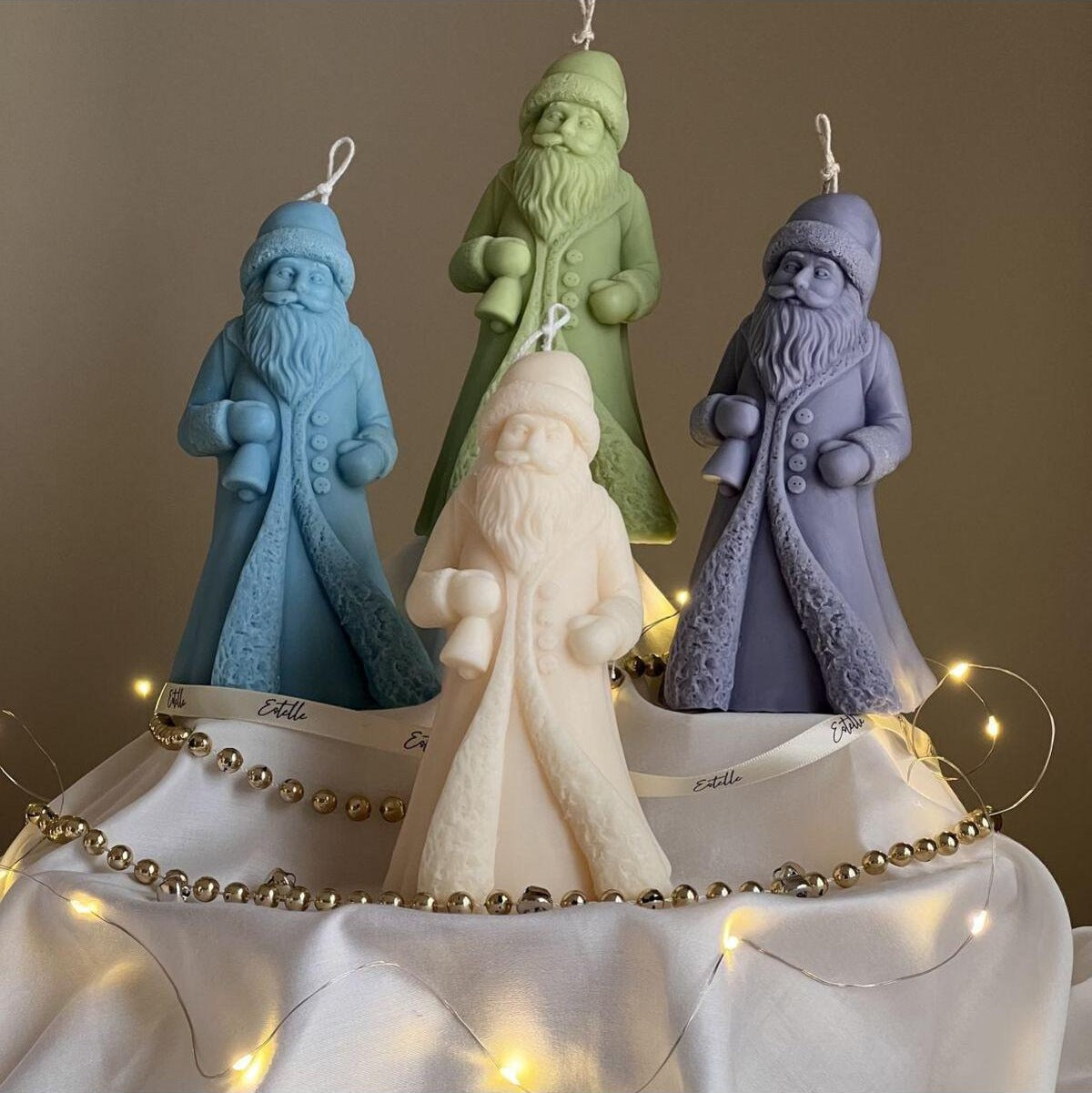 Noeal Baba Noel Yılbaşı Beyaz Dekoratif Mum