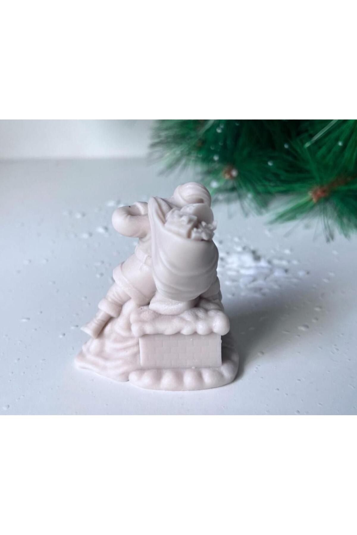 Noeal Baba Noel Yılbaşı Ev Beyaz Dekoratif Mum – görsel 2
