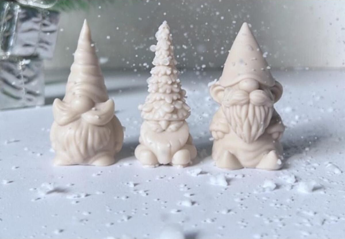 Noel Baba Yılbaşı Beyaz Dekoratif Mum