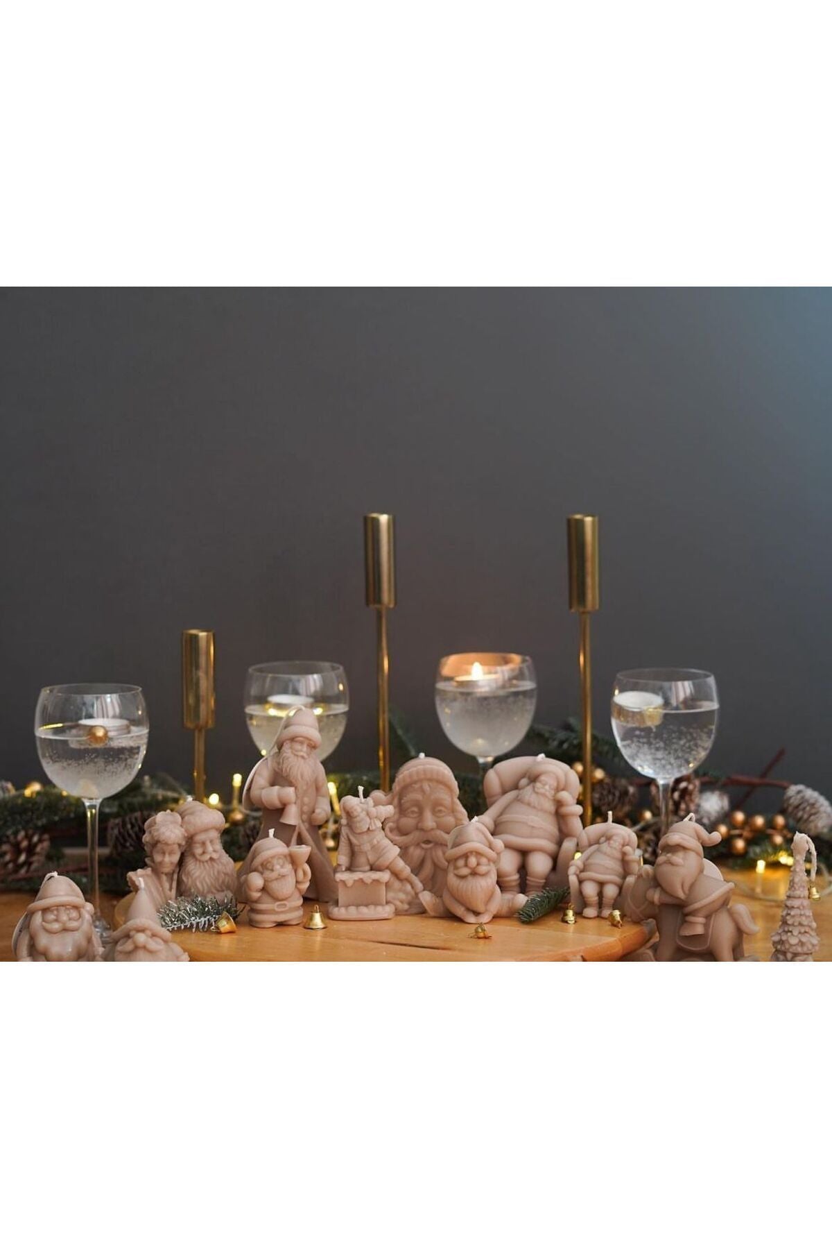 Noel Baba Yılbaşı Kahve Dekoratif Mum – görsel 8