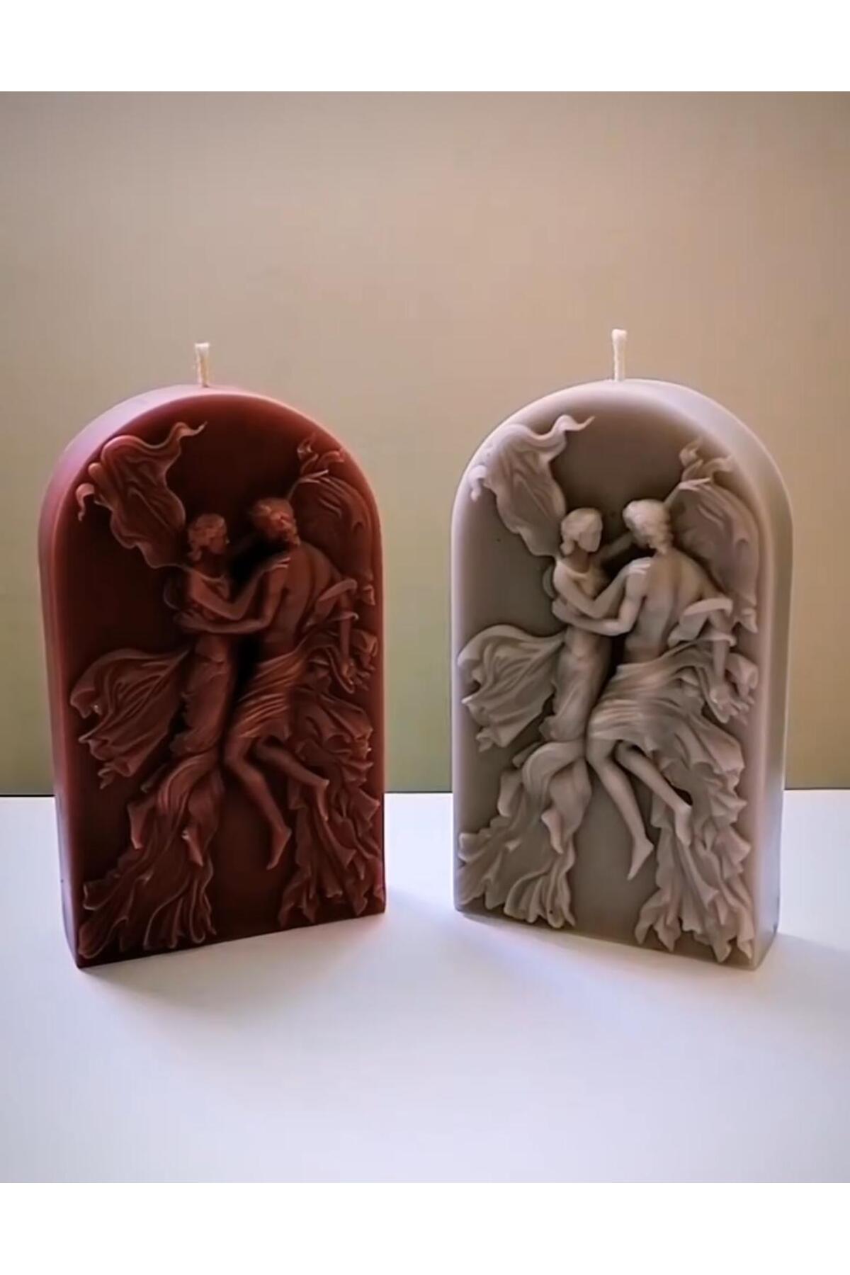 Romeo &juliet Adem Havva Kahve Dekoratif Mum 15x8 – görsel 3