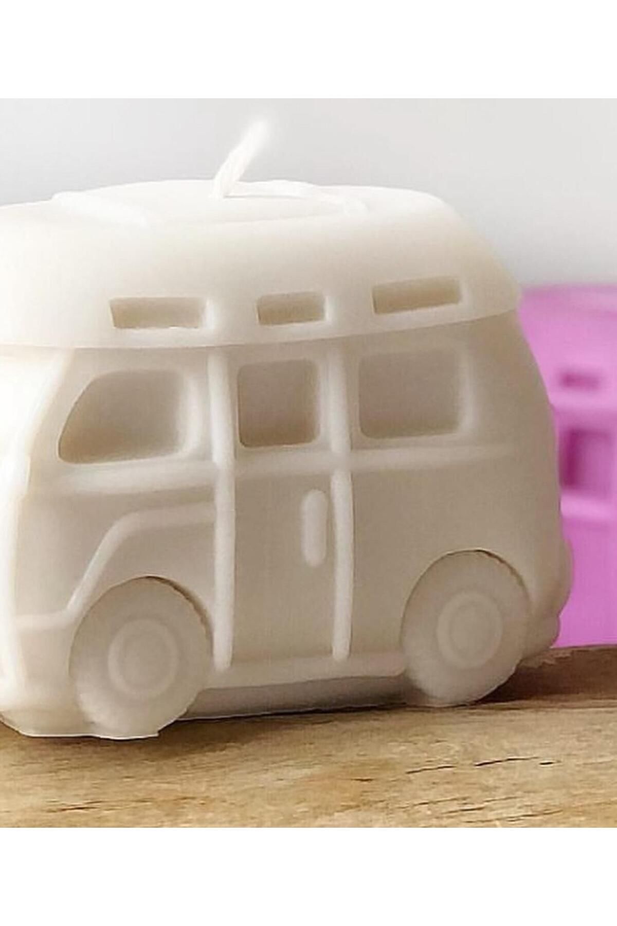 Yılbaşı Arabasıyeni Yıl Minik Araba + Küçük Ayı Beyaz Dekoratif %100 Soya Wax Kokulu – görsel 3