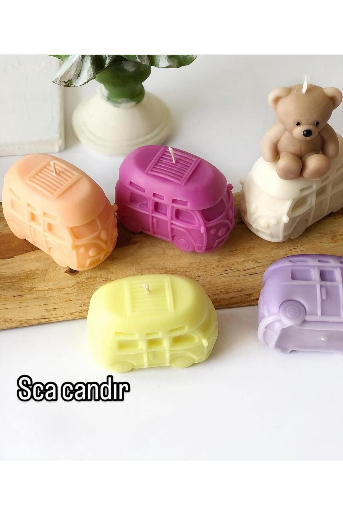 Yılbaşı Arabasıyeni Yıl Minik Araba + Küçük Ayı Sarı Dekoratif %100 Soya Wax Kokulu – görsel 6
