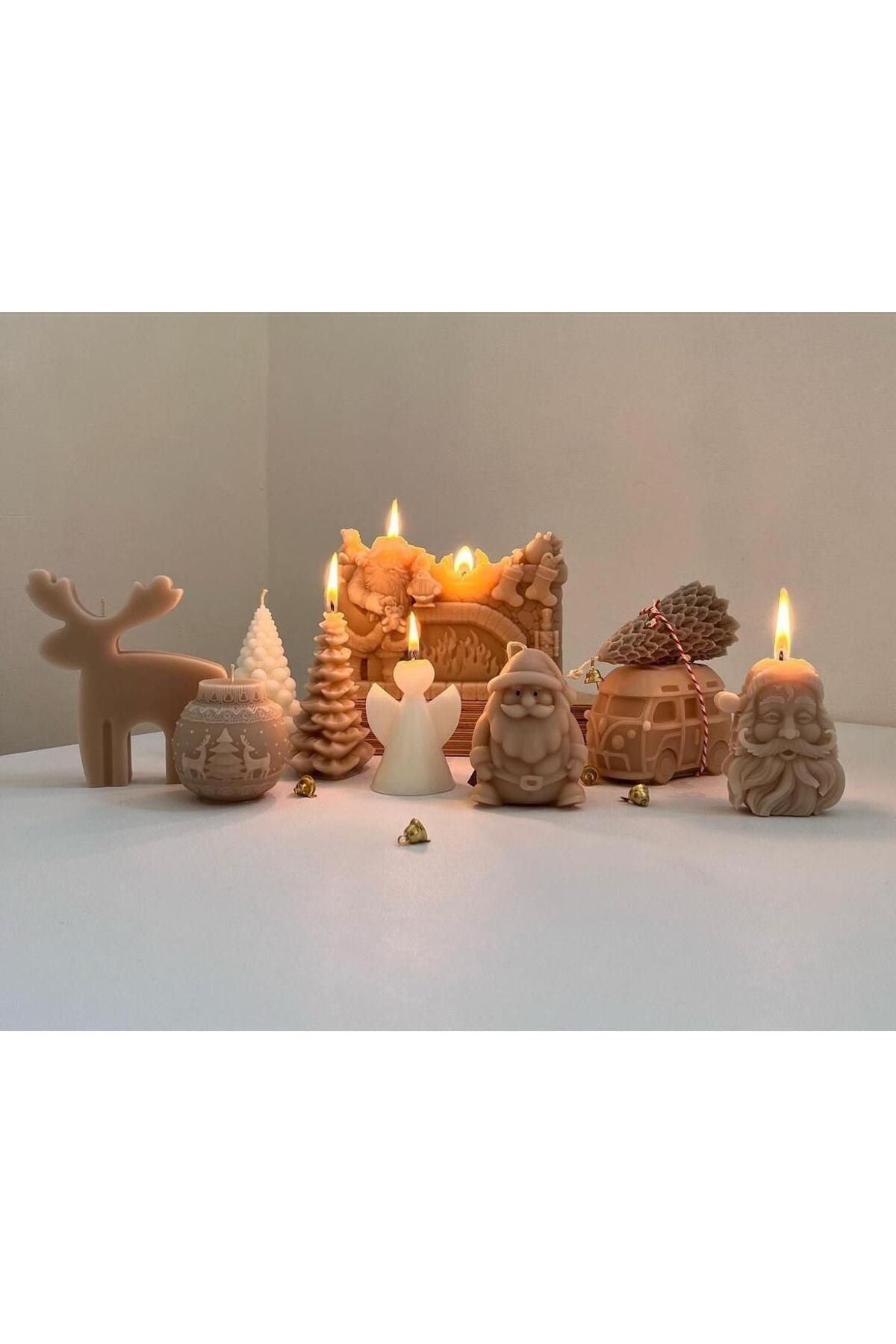 Yılbaşı Noel Baba Mum Beyaz – görsel 5