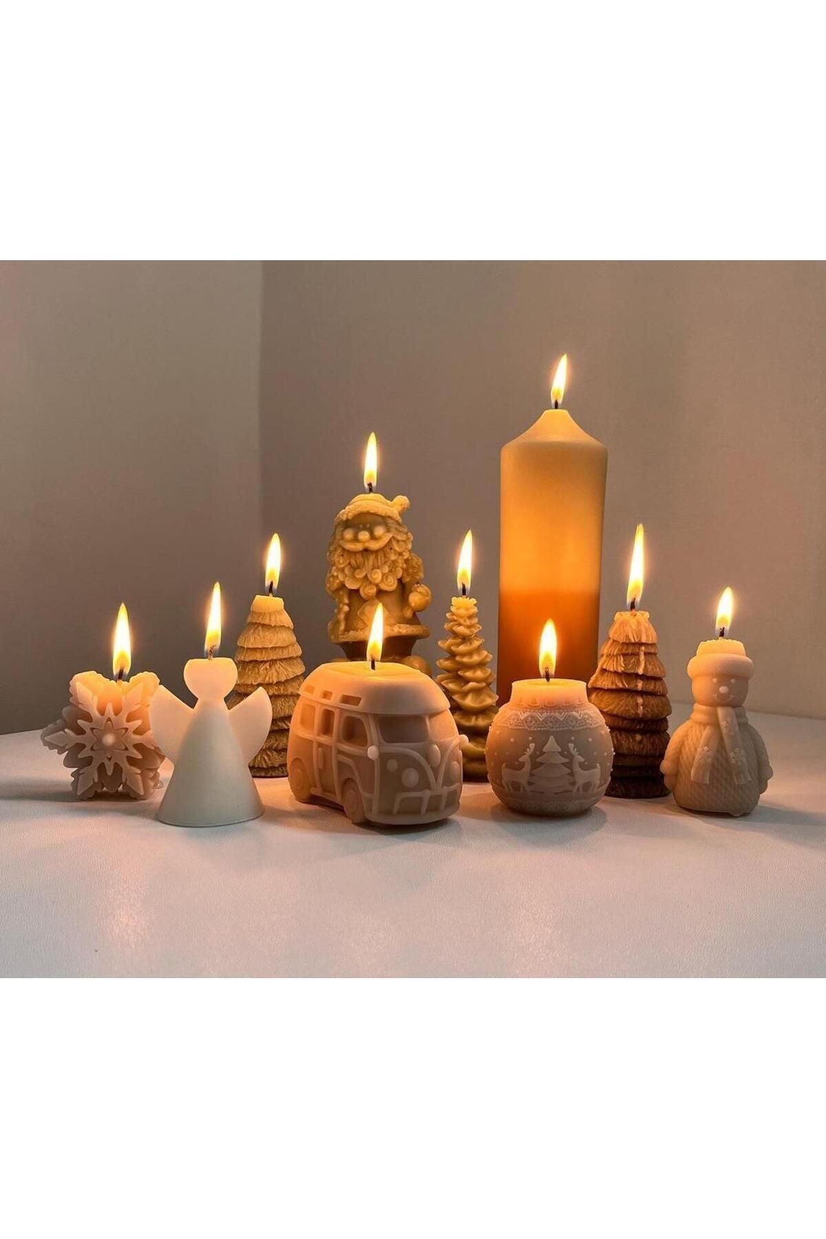Yılbaşı Noel Baba Mum Beyaz – görsel 7