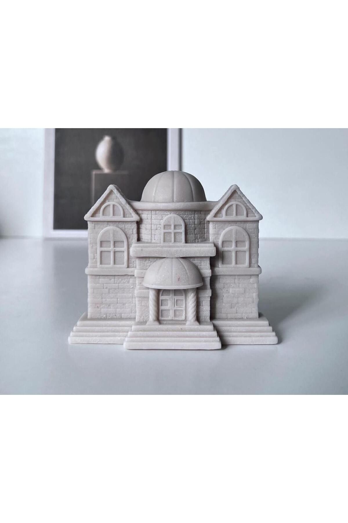 Yılbaşı Temalı Dekoratif Ev Mum 10x12 cm Beyaz – görsel 4